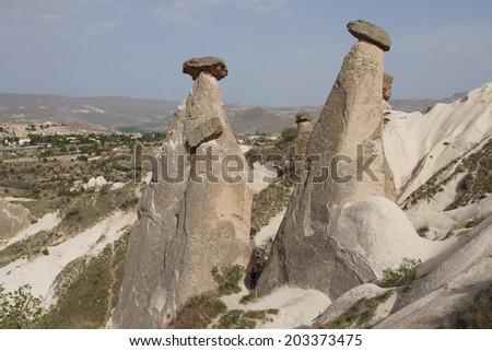 Fairy chimneys and balancing rocks of Devrent Valley in  Cappadocia, Turkey