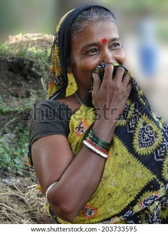 ORISSA, INDIA - NOV 17 -  Hindu woman poses for her portrait on Nov 17, 2009, in Puri, India.