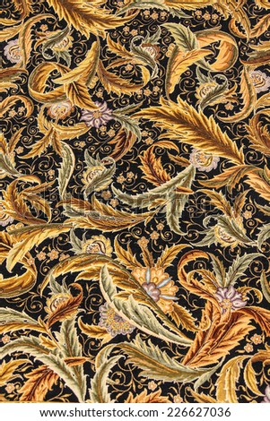 Finely woven silk carpet  in a carpet showroom in  Cappadocia, Turkey