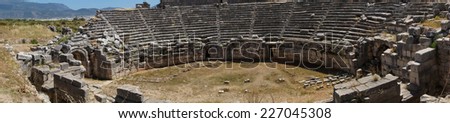Panorama of the Greek theatre at  Xanthus ( Xantos) , Turkey