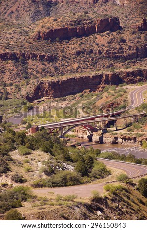 Highway bridge in Salt River Canyon, Arizona