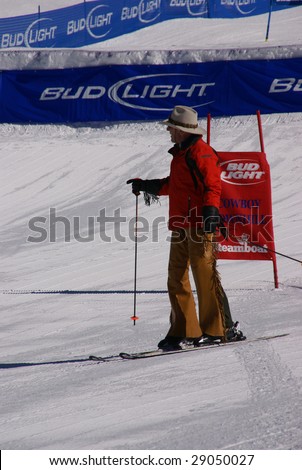 STEAMBOAT SPRINGS COLORADO JAN 22 -  Billy Kidd,  the first American man to earn an Olympic medal in alpine skiing [1964],  Cowboy Downhill, January 20, 2009, Steamboat Springs Colorado, Rocky Mountains
