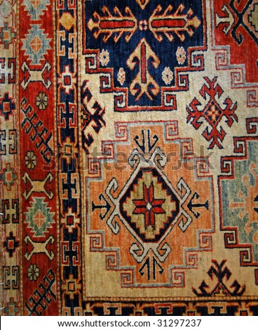 Turkish carpet, details of patterns in oriental design