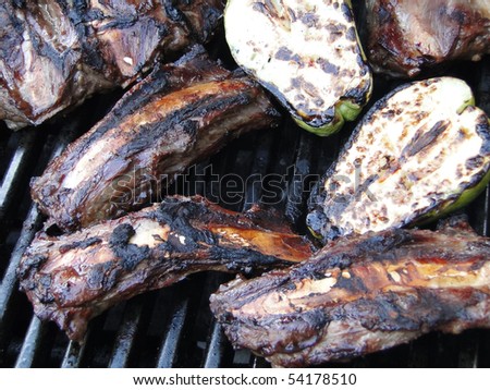 Beef short ribs on grill, Central Orgon