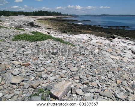 Granite pebbles, rounded by the oceanAcadia National Park, Mount Desert Island ,SeawallMaine, New England