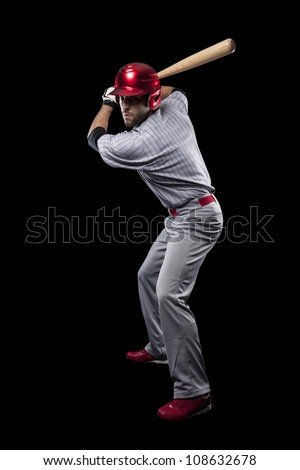 Baseball Player on a black background.