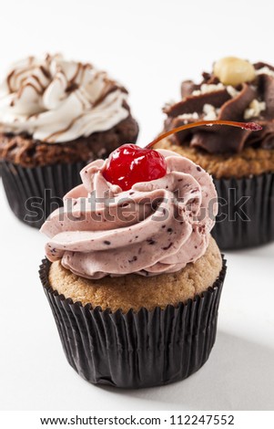 Studio shot of a cupcakes, on a white background.