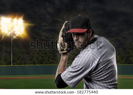 Baseball Player on a baseball Stadium Baseball Player on a baseball Stadium