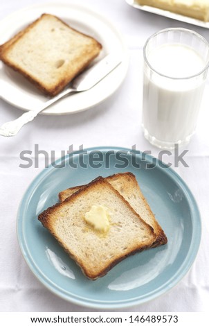 Milk and Bread Toast in Breakfast