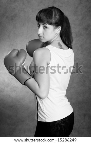 female kick-boxer