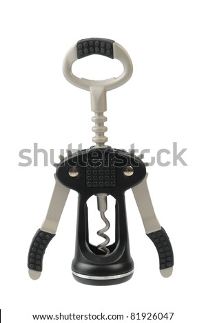 Wine bottle opener isolated on white with clipping path.