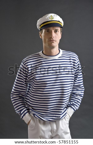 Young sailor man with white sailor hat