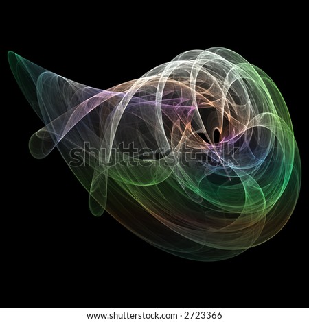 Powerful color energy swirl on the black background