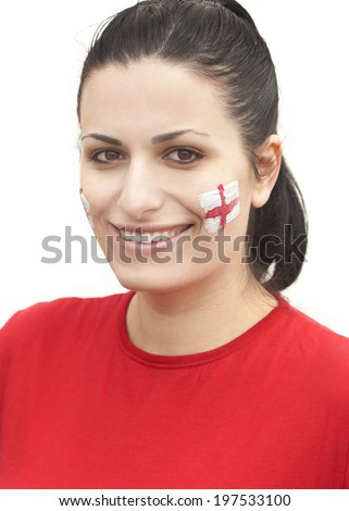 Portrait of a girl fan of England