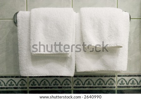 White towels in luxury bathroom