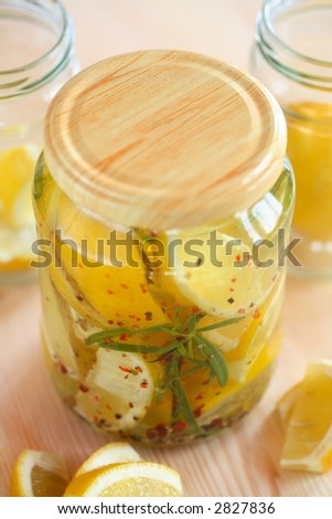 Pickled lemons in the jar