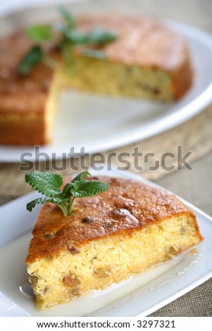 Cake with nuts and raisins