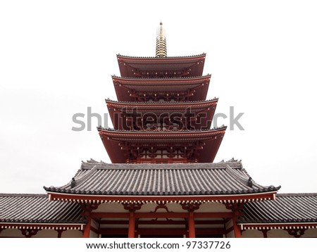 Five-storied pagoda at Senso-ji Temple - Tokyo, Japan