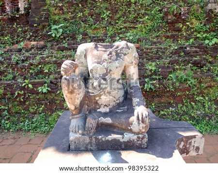 Hindu God Statue at My Son Sanctuary, Vietnam - A UNESCO World Heritage Site