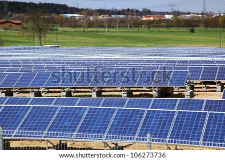 Field of solar panels for power production