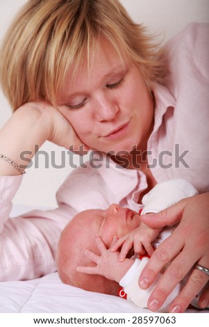 Family moments - Mother enjoying her cute baby
