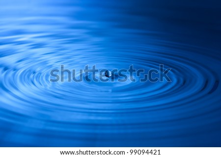 Closeup of water splash in blue tonality