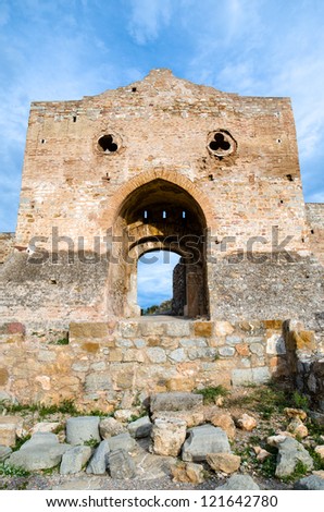 Puerta de Almenara (Door of Almenara) in the ancient roman castle of Sagunto, Spain