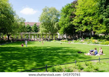 BERLIN, MAY 18: Families enjoying themselves at the Koerner Park on May 18, 2013 in Berlin. The Koerner was the first element named national heritage in Neukoelln.