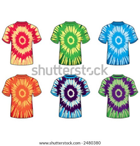 Tie Dye T-Shirts Stock Vector Illustration 2480380 : Shutterstock