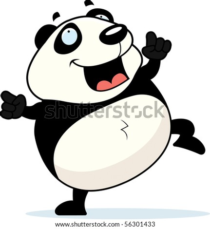 Happy Birthday Panda Cartoon. stock vector : A happy cartoon