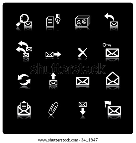 White Email Icons Stock Vector Illustration 3411847 : Shutterstock