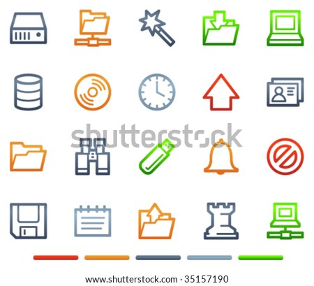 stock vector : Server web icons, colour symbols series