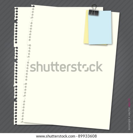 Cream Paper with note on gray background