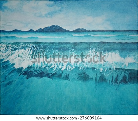 Blue Ocean wave painting