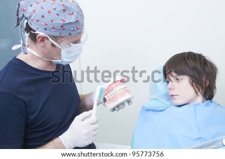 boy during a dental visit. doctor\'s clinic