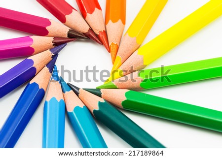 colorful rainbow background with pencils