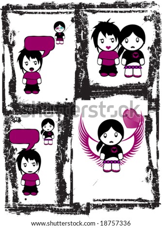 emo cartoon love. images pictures emo love cartoons cartoon emo love pictures. stock vector