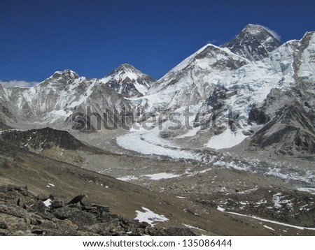 Mt Everest, Khumbu Glacier and Everest Base Camp