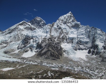 Mt Everest and Nuptse, view from Kala Patthar