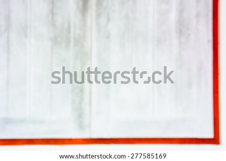 Blurred old white wood with red line border