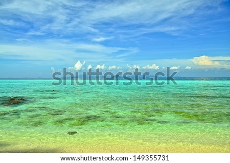 beach and tropical sea sand of Thailand sea, Krabi