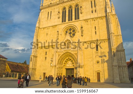 ZAGREB, CROATIA - MARCH 18: The Cathedral of Assumption of the Blessed Virgin Mary on March 18, 2012 in Zagreb, Croatia. It is the tallest sacral building in Croatia