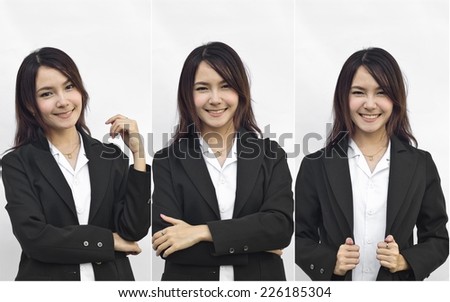 Asian busines woman collage