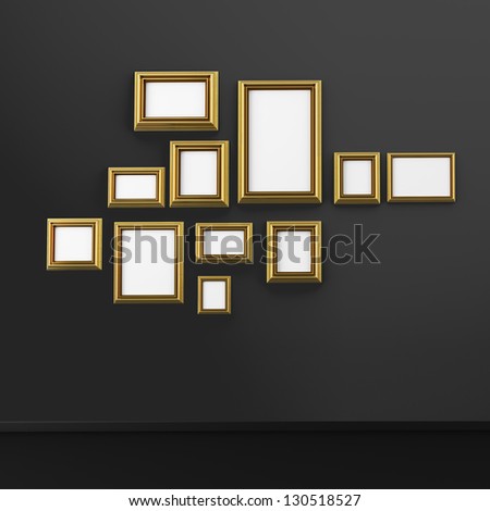 gold picture frame on dark wall
