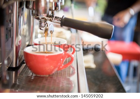 espresso, extraction from coffee machine