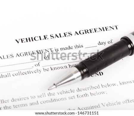 Document and Form of a Vehicle Sales Agreement