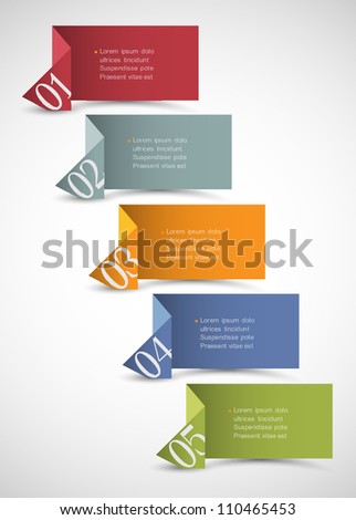 Origami paper numbered banners Trendy design template Origami paper numbered banners Trendy design template
