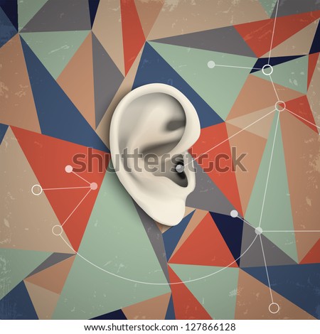 Futuristic grunge background with ear Vector illustration Futuristic grunge background with ear Vector illustration