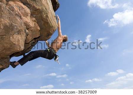 Rock climber Norbert Frank climbing at the Windstein - Vosges - France.