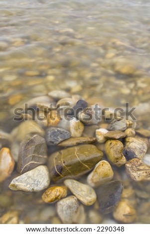 River Bed in shallow water with smooth appearance to water surface